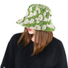 Tulip White Pattern Print Design TP05 Unisex Bucket Hat