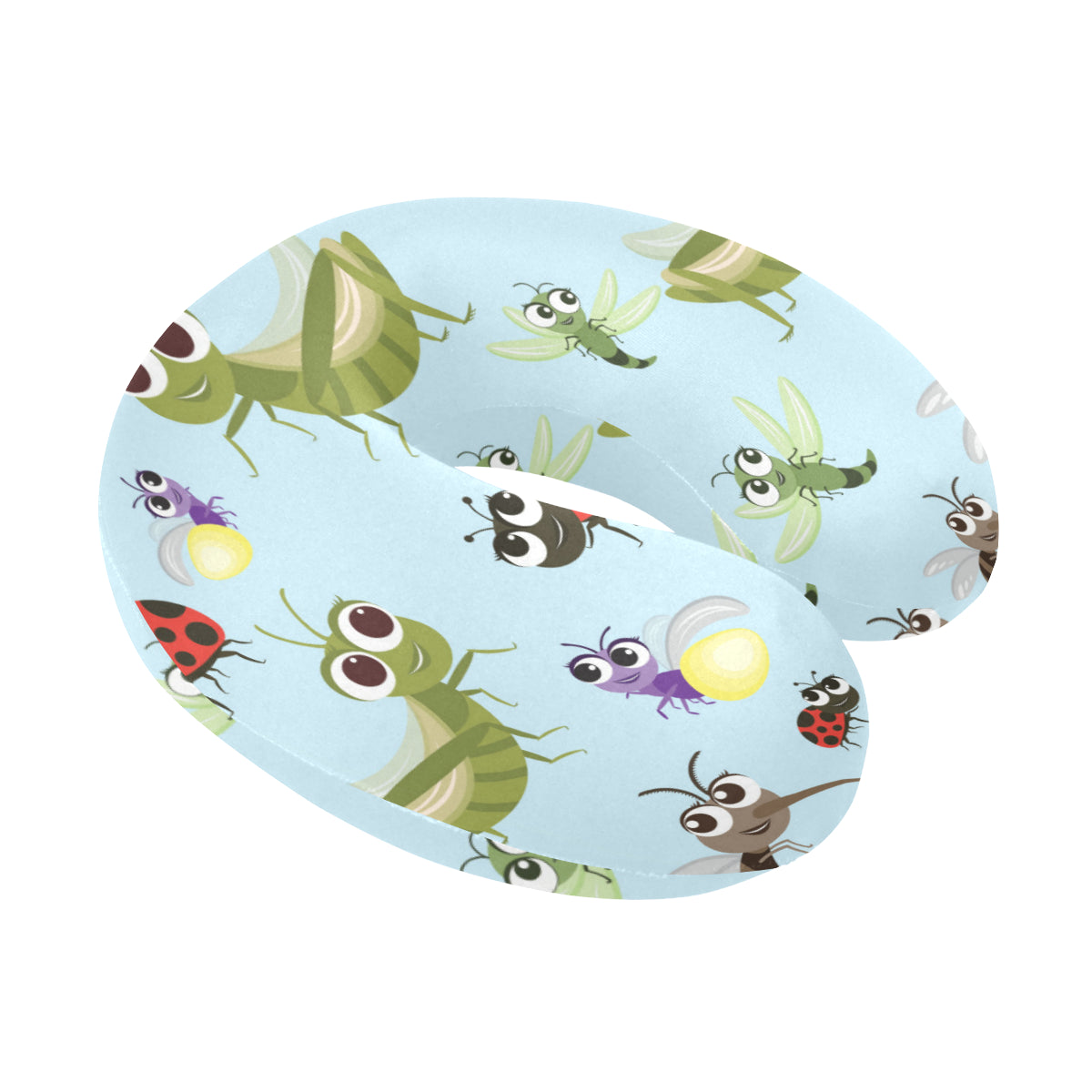 Ladybug Pattern Print Design 01 U-Shaped Travel Neck Pillow