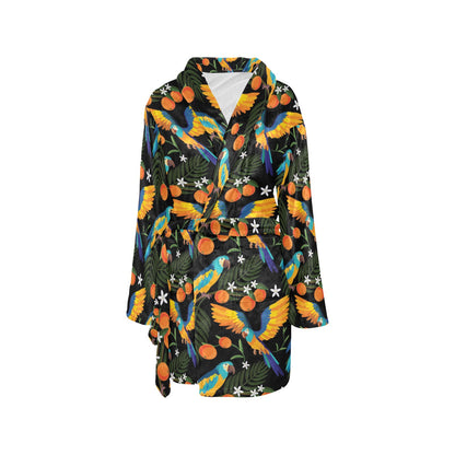Macaw Pattern Print Design 03 Women's Fleece Robe