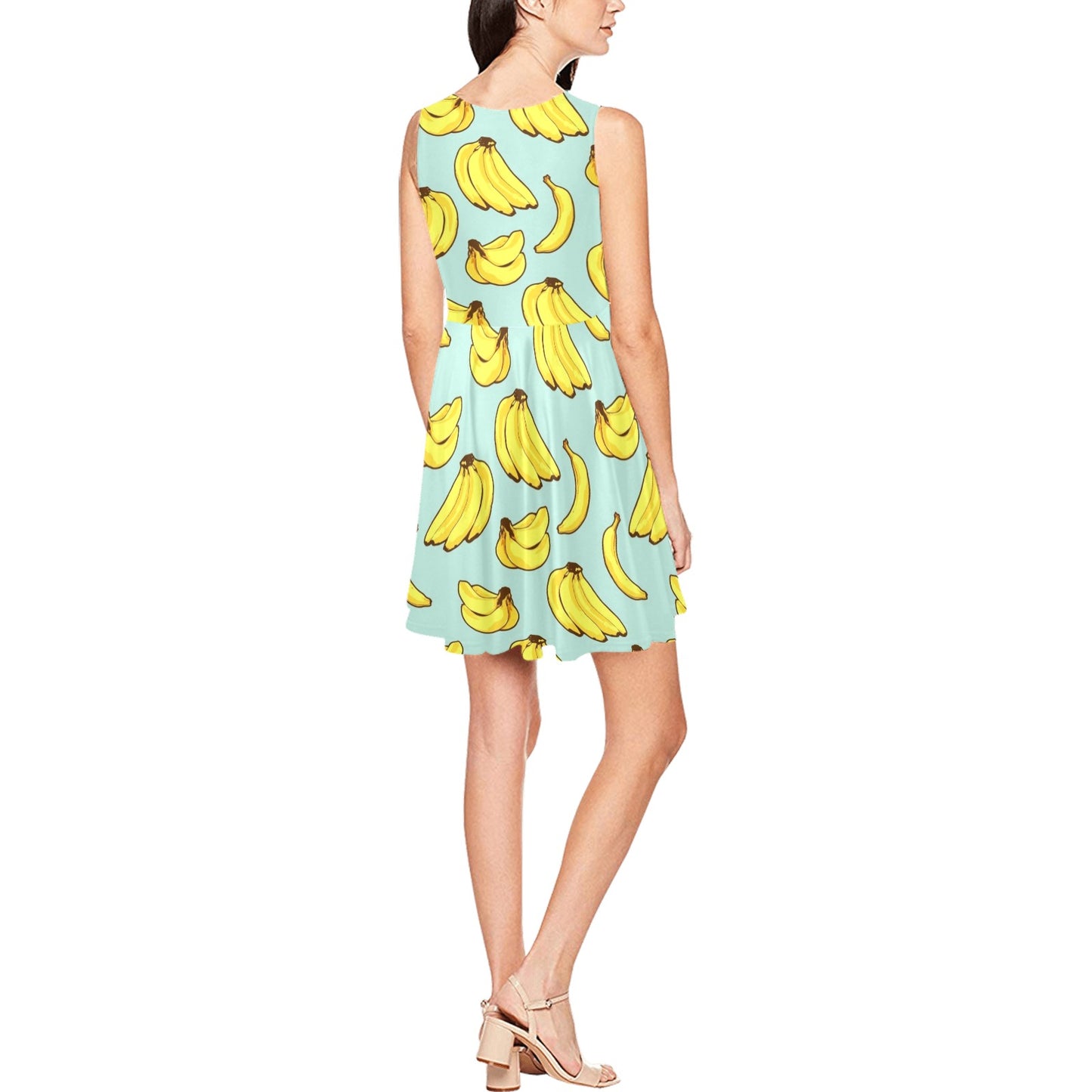 Banana Pattern Print Design BA04 Sleeveless Dress