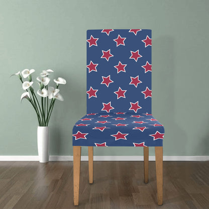 Star Red Blue Print Design LKS301 Dining Chair Slipcover