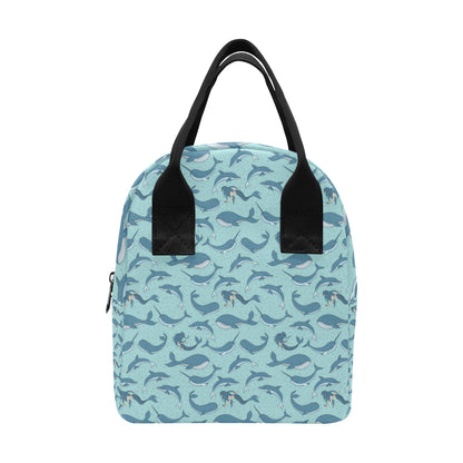 Narwhal Themed Print Insulated Lunch Bag