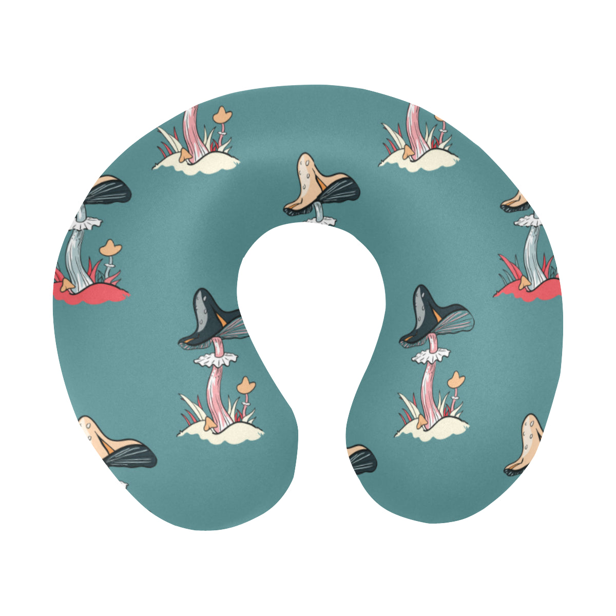 Mushroom Pattern Print Design A04 U-Shaped Travel Neck Pillow