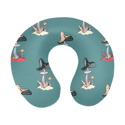 Mushroom Pattern Print Design A04 U-Shaped Travel Neck Pillow