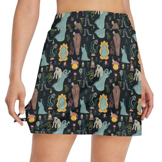 Creepy Print Design LKS303 17" Golf & Pickleball Skort with Pockets