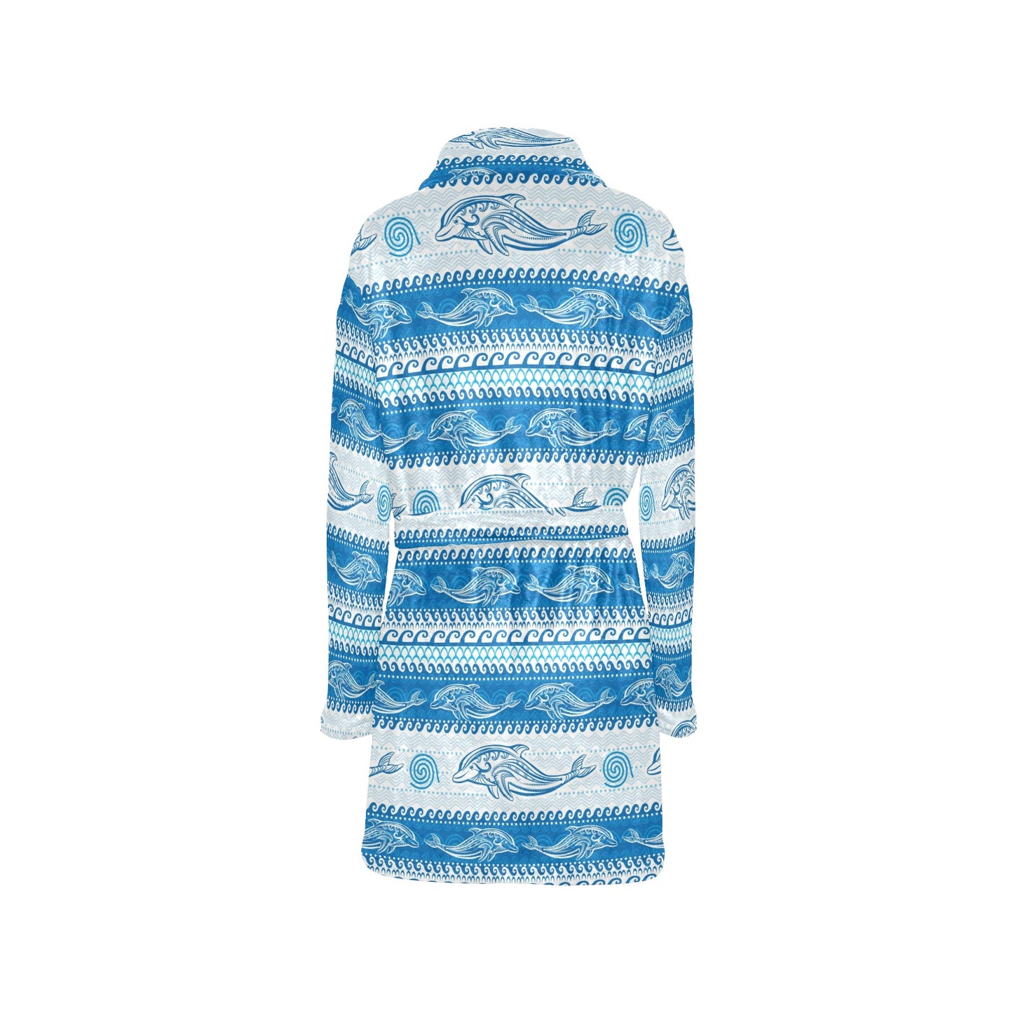 Dolphin Tribal Print Pattern Women's Fleece Robe
