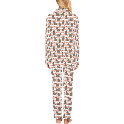 Scottish Terriers Print Design LKS3016 Women's Long Pajama Set