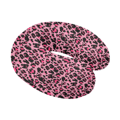 Cheetah Pink Pattern Print Design 01 U-Shaped Travel Neck Pillow
