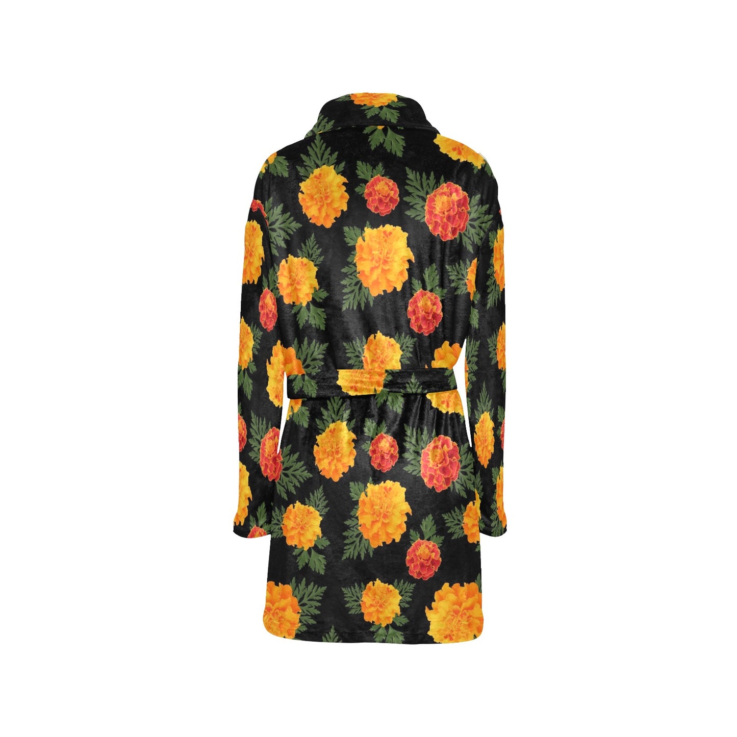 Marigold Pattern Print Design MR05 Women's Fleece Robe