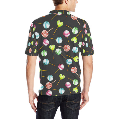 Lollipop Pattern Print Design LL02 Men Polo Shirt