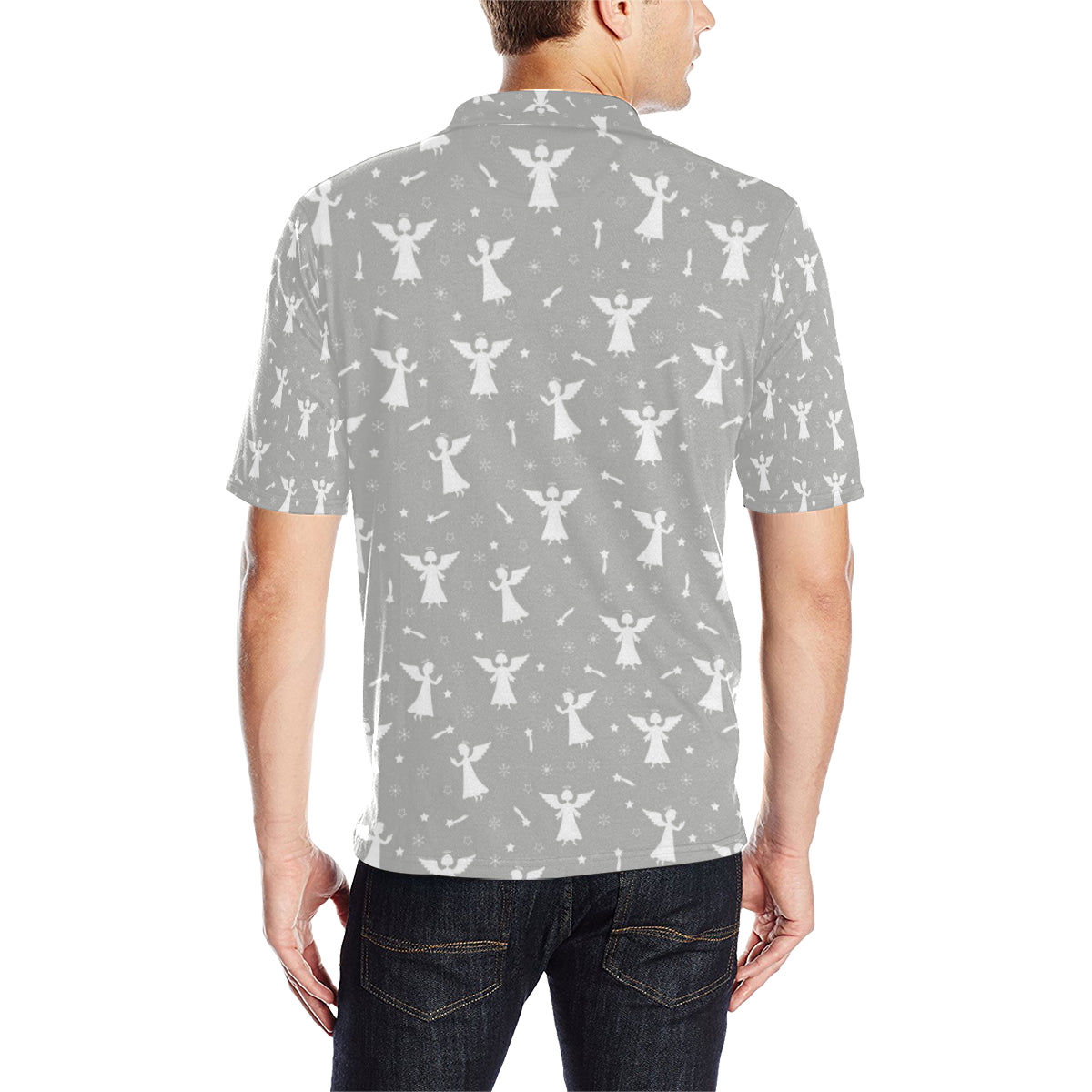 Angel Pattern Print Design 03 Men Polo Shirt