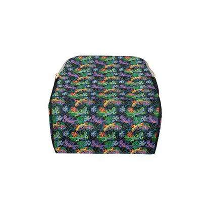 Gecko Colorful Pattern Print Design 01 Diaper Bag Backpack