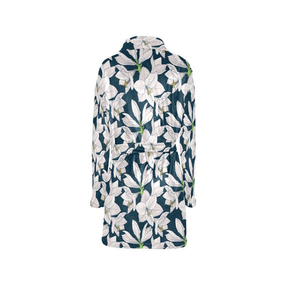 Amaryllis Pattern Print Design AL02 Women's Fleece Robe