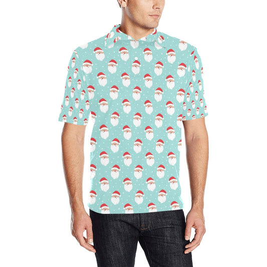 Santa Print Design LKS308 Men Polo Shirt