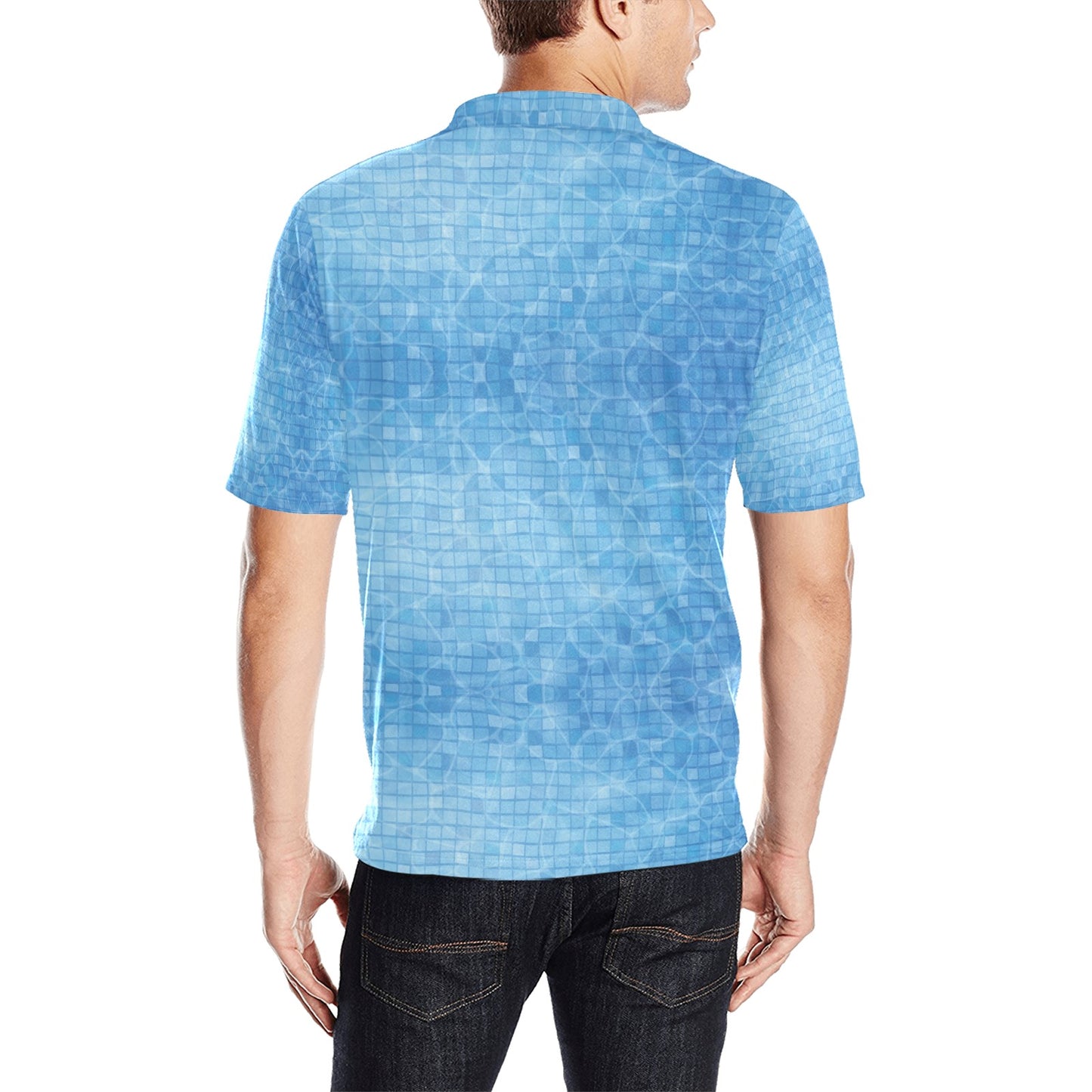 Swimming Pool Print Design LKS302 Men Polo Shirt