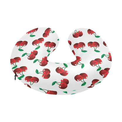 Cherry Pattern Print Design 01 U-Shaped Travel Neck Pillow