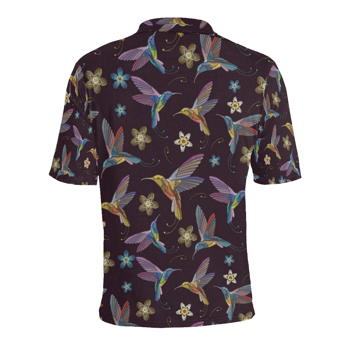 Hummingbird Pattern Print Design 04 Men Polo Shirt