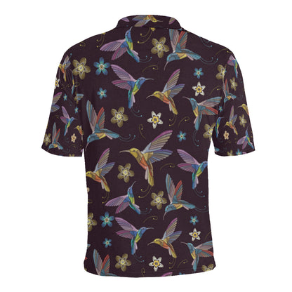 Hummingbird Pattern Print Design 04 Men Polo Shirt