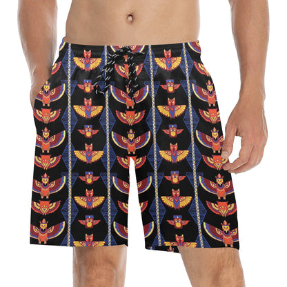Totem Print Design LKS301 Men's Swim Trunks Beach Shorts