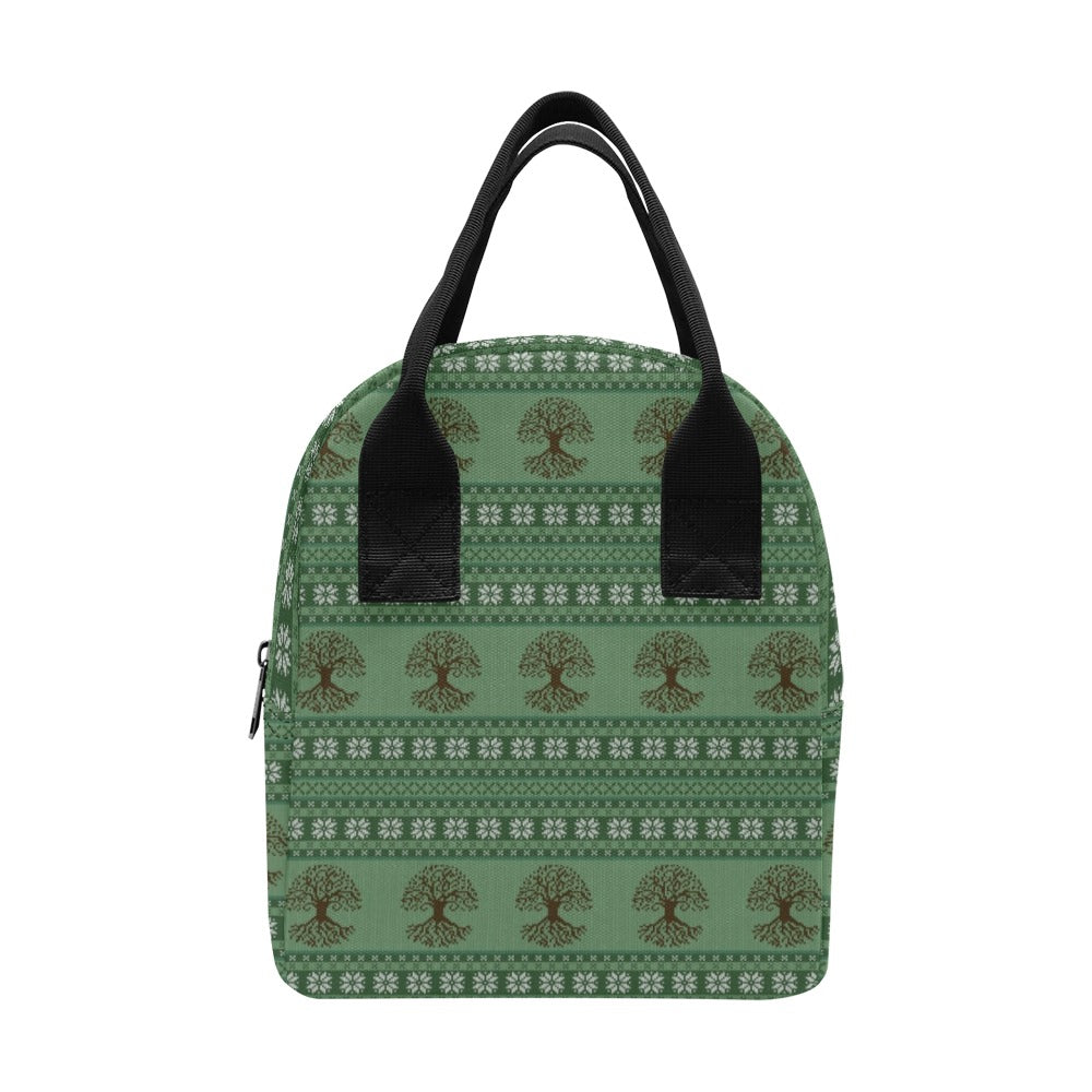 Tree Of Life Knit Style Print Design LKS301 Insulated Lunch Bag