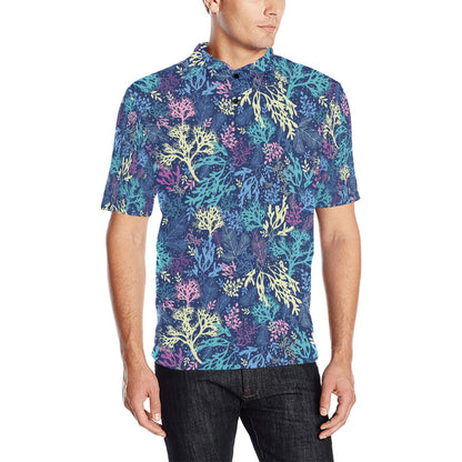 Seaweed Print Design LKS301 Men Polo Shirt