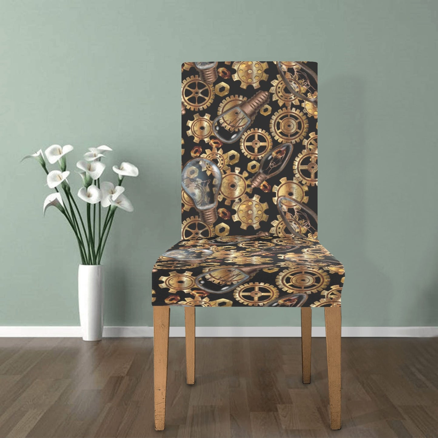 Steampunk Lightbulb Print Design LKS304 Dining Chair Slipcover