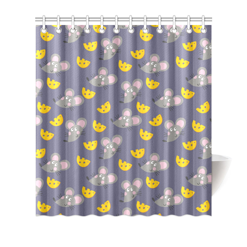 Rat With Cheese Pattern Print Design 01 Shower Curtain