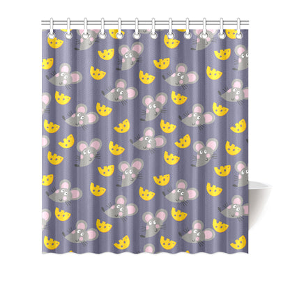 Rat With Cheese Pattern Print Design 01 Shower Curtain