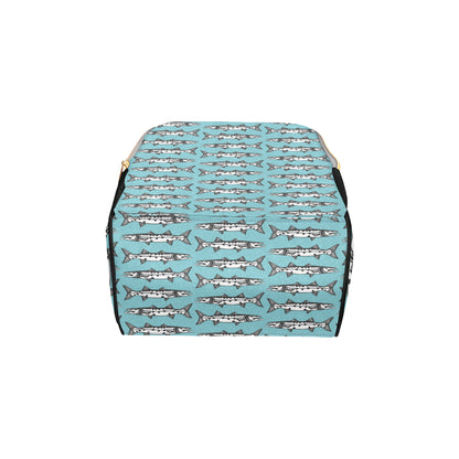 Barracuda Pattern Print Design 03 Diaper Bag Backpack