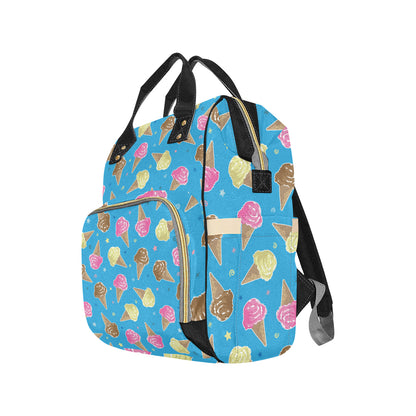 Ice Cream Pattern Print Design 01 Diaper Bag Backpack