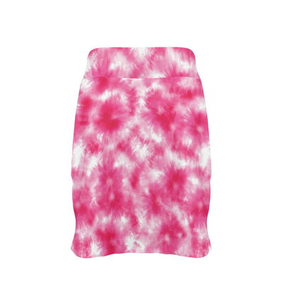 Tie Dye Pink Print Design LKS304 17" Golf & Pickleball Skort with Pockets
