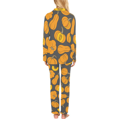 Pumpkin Pattern Print Design A03 Women's Long Pajama Set