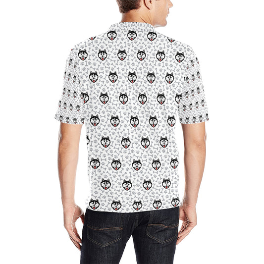 Siberian Huskies Print Design LKS305 Men Polo Shirt