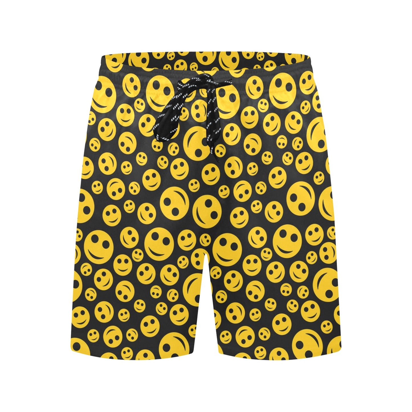 Smiley Face Emoji Print Design LKS304 Men's Swim Trunks Beach Shorts