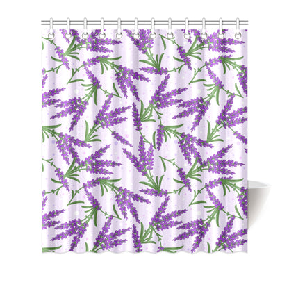 Lavender Pattern Print Design LV02 Shower Curtain