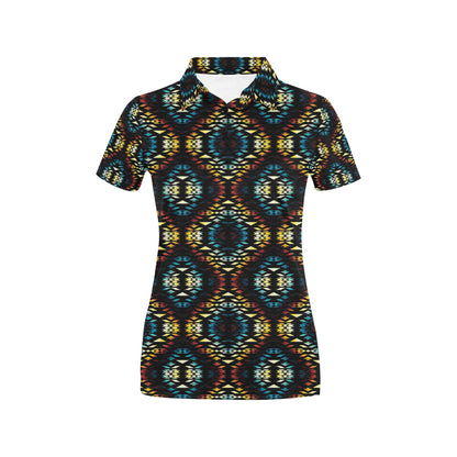 Tribal Pattern Print Design LKS309 Women's Polo Shirt
