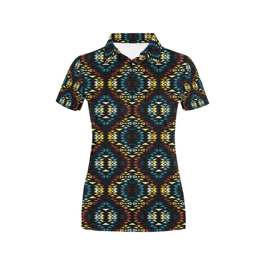 Tribal Pattern Print Design LKS309 Women's Polo Shirt