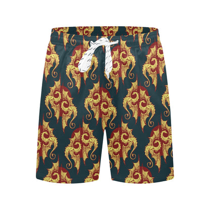 Dragons Gold Design Pattern Men's Swim Trunks Beach Shorts