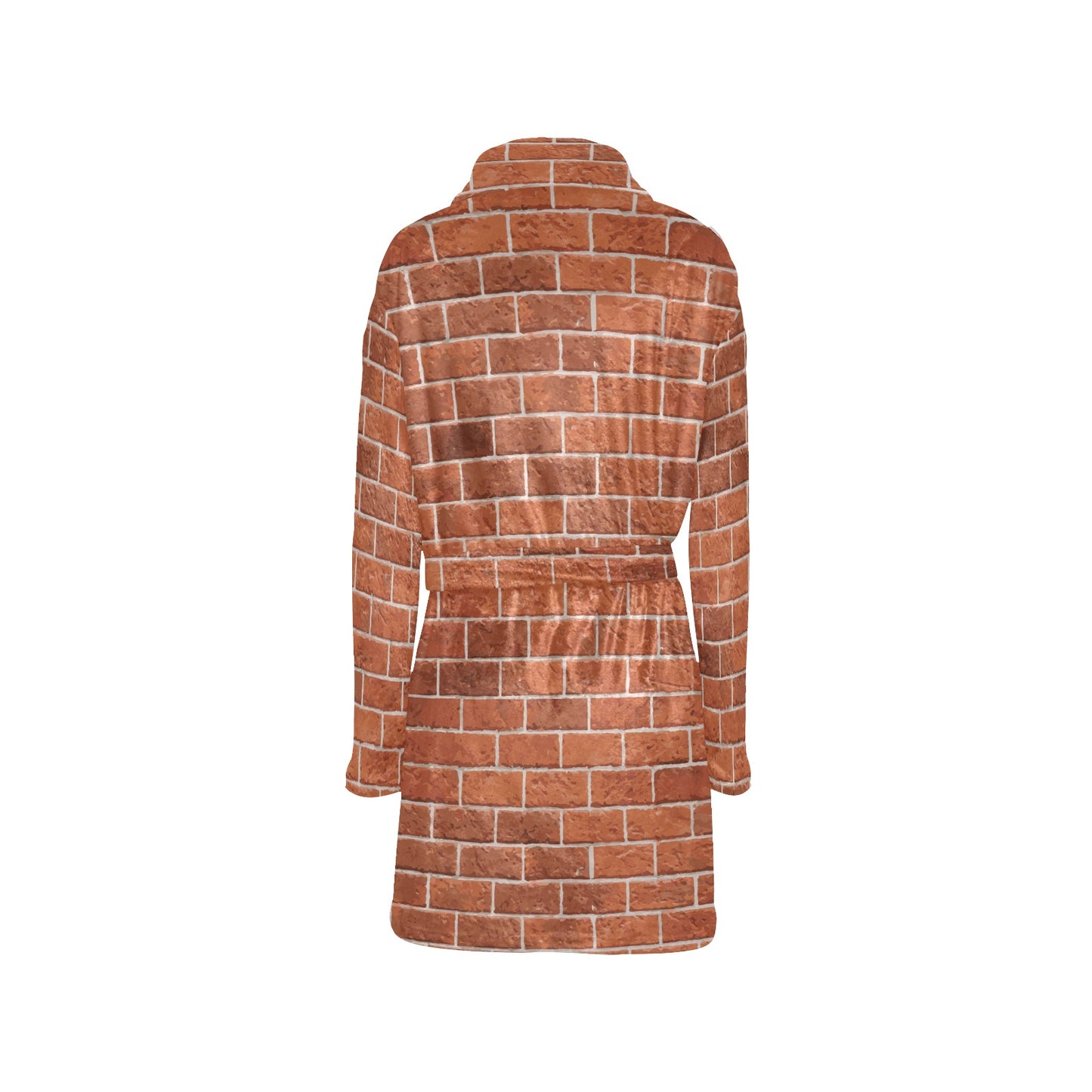 Brick Brown Pattern Print Design 02 Women's Fleece Robe