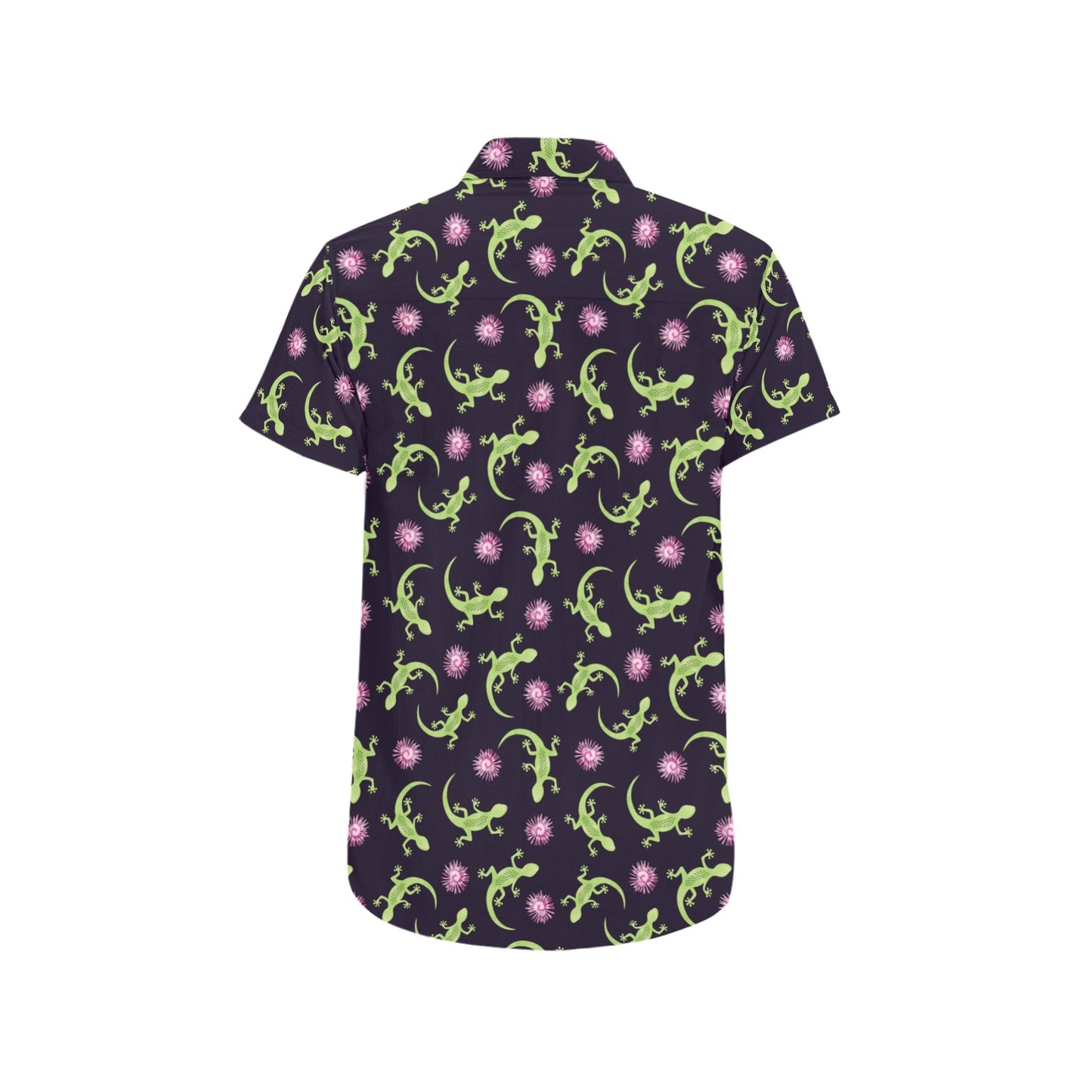 lizard Print Design LKS402 Men Short Sleeve Button Up Shirt