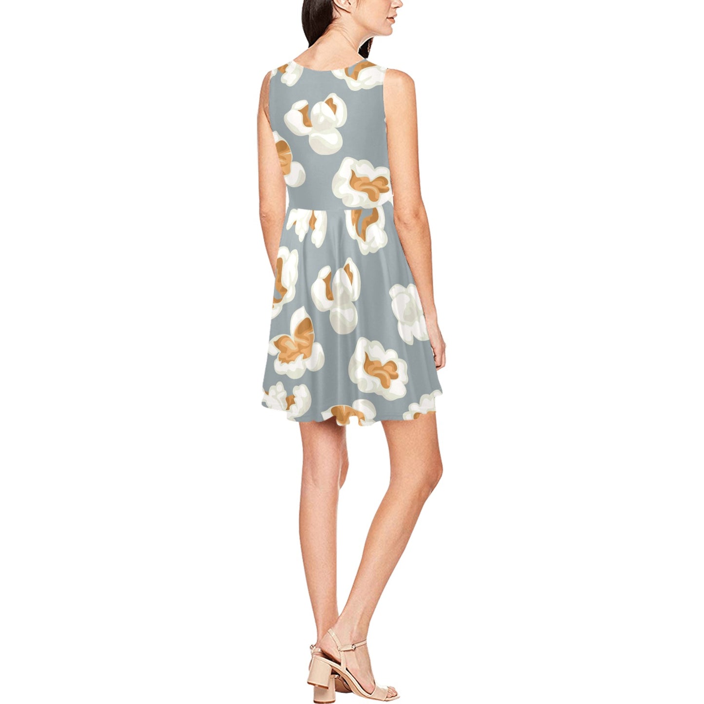 Popcorn Pattern Print Design A05 Sleeveless Dress