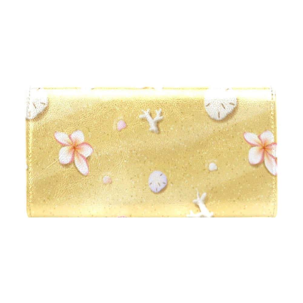 Beach Theme Print Women's Trifold Wallet