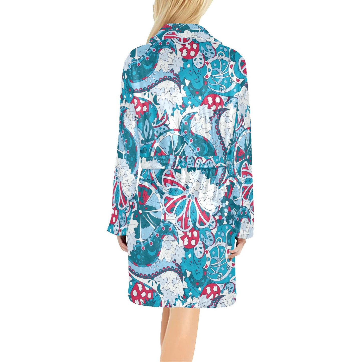 Funky Retro Pattern Print Design A05 Women's Fleece Robe