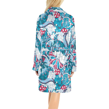 Funky Retro Pattern Print Design A05 Women's Fleece Robe
