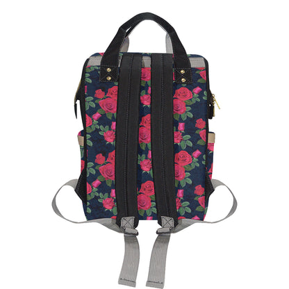Rose Pattern Print Design A04 Diaper Bag Backpack