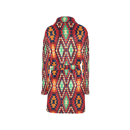 Native Pattern Print Design A07 Women's Fleece Robe