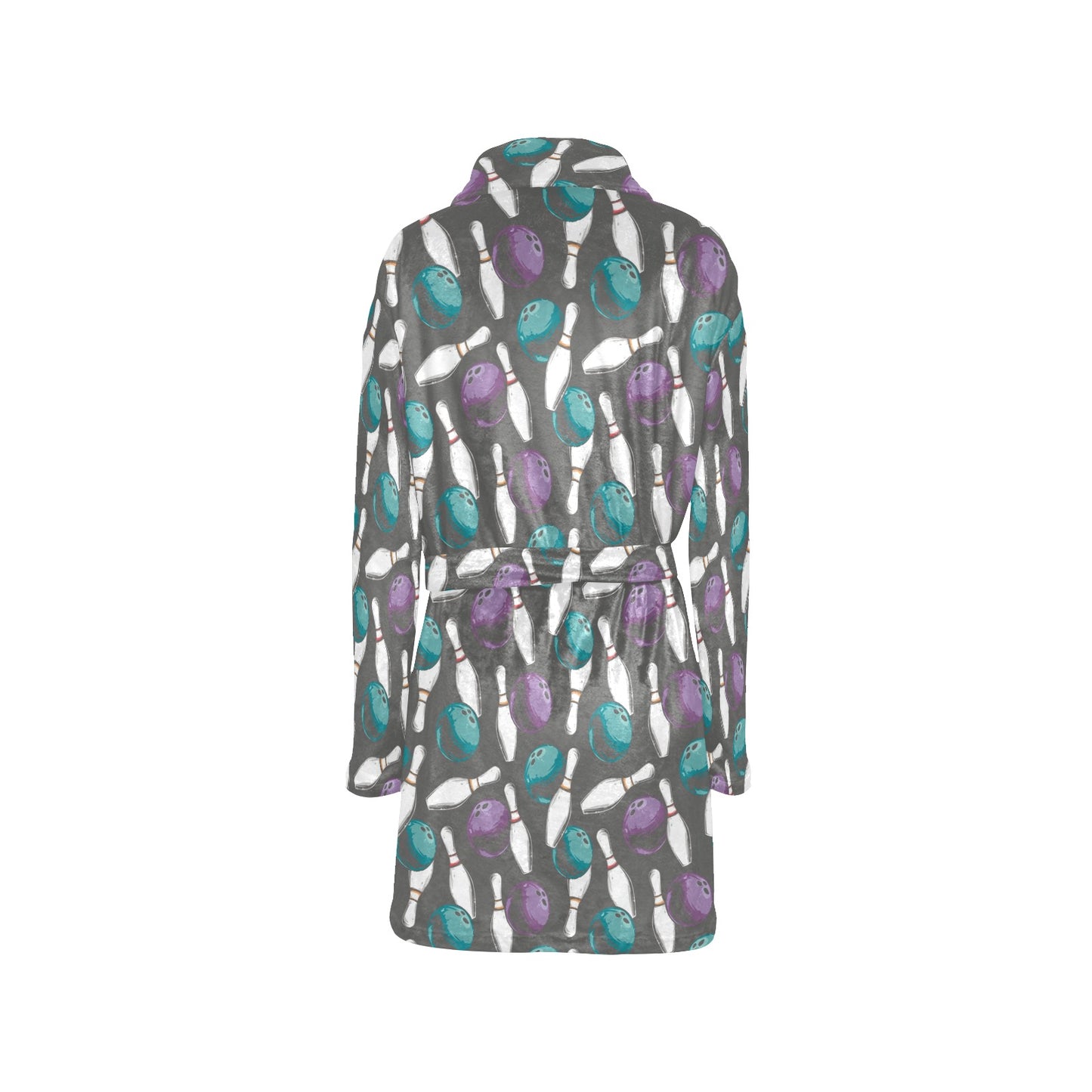 Bowling Pattern Print Design 03 Women's Fleece Robe