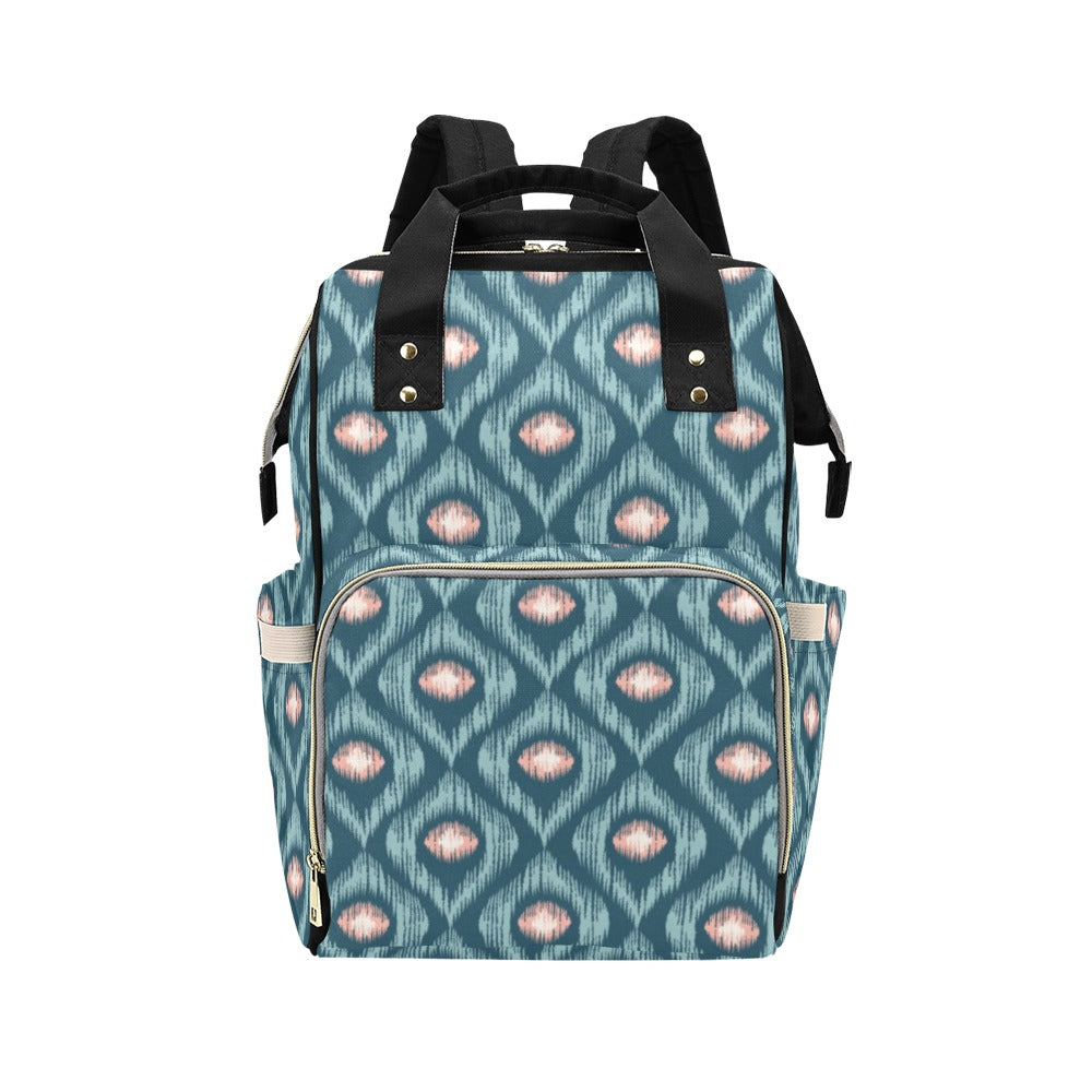 Ikat Print Design LKS402 Diaper Bag Backpack