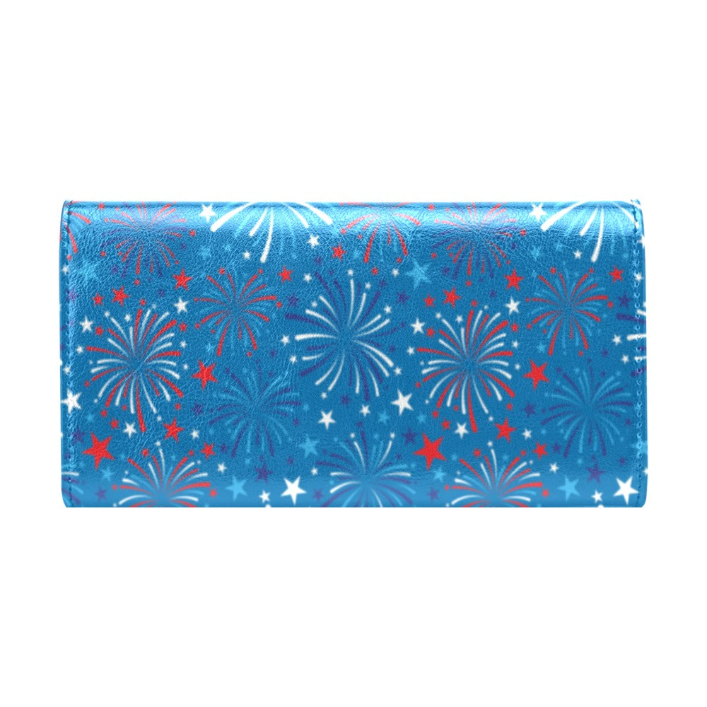 Firework Celebration Print Design LKS304 Women's Trifold Wallet