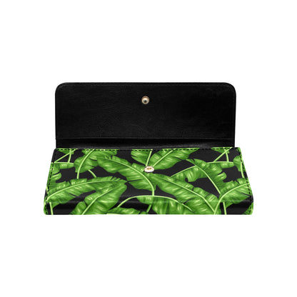 Banana Leaf Pattern Print Design BL01 Women's Trifold Wallet